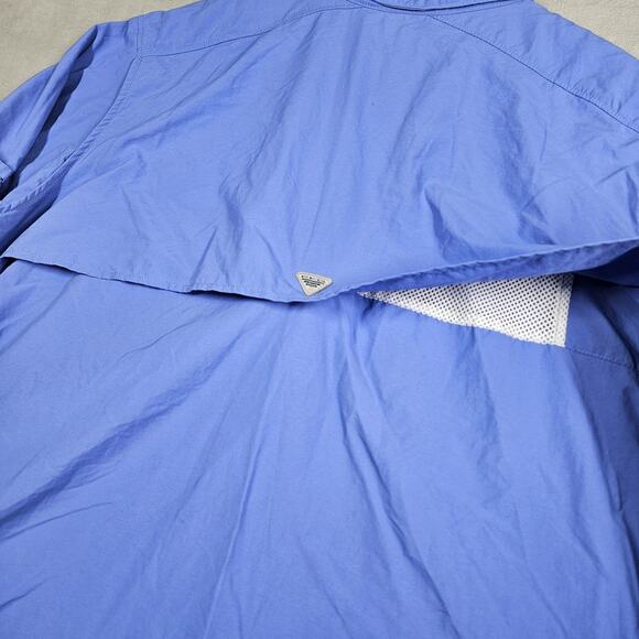 Columbia PFG Shirt Womens 3X Long Sleeve Vented Fishing Tactel Nylon Periwinkle - Picture 6 of 10